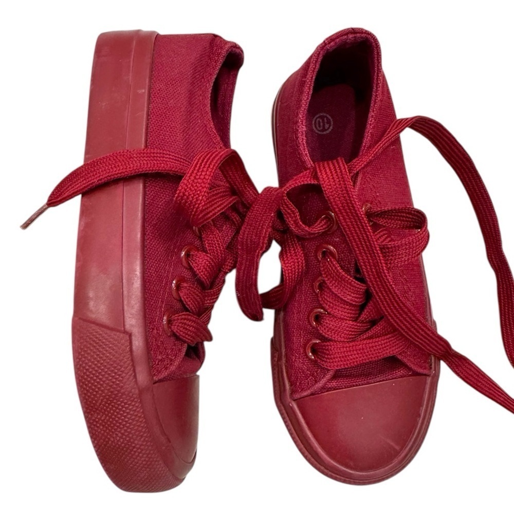 Boy’s Cranberry Red Converse Style Sneaker Shoes Laces